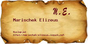 Marischek Elizeus névjegykártya